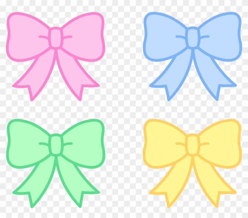 Cute Pastel Holiday Bows - Ribbon Bow Clipart - Png Download