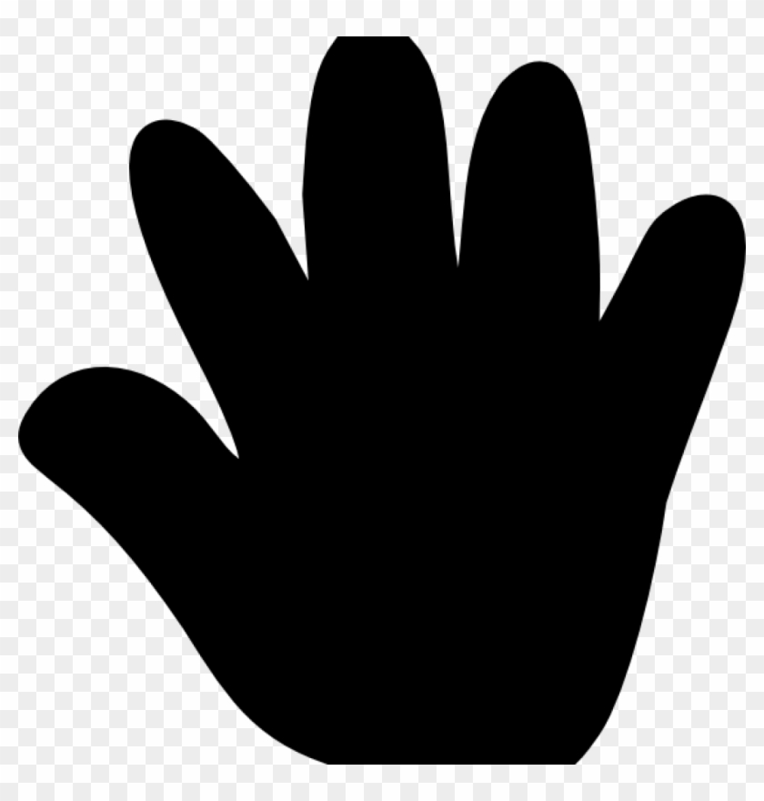 Handprint Outline Child Handprint Black Clip Art At - Kids Hand Silhouette - Png Download