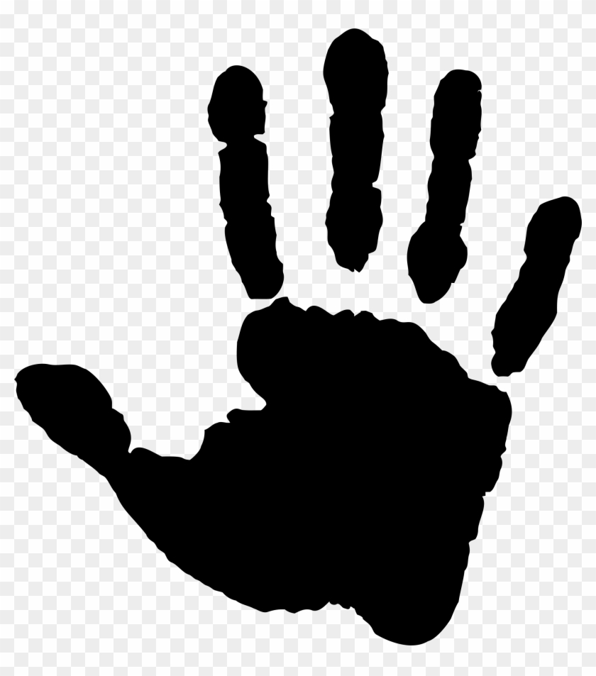 Big Image - Right Hand Print Black Clipart #14881