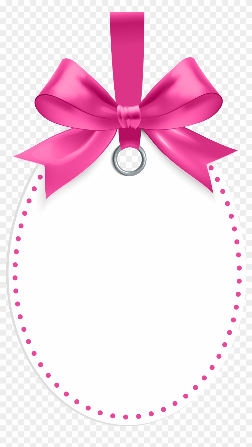 Free Png Download Label With Pink Bow Template Png - Label Bow Png Clipart #15051