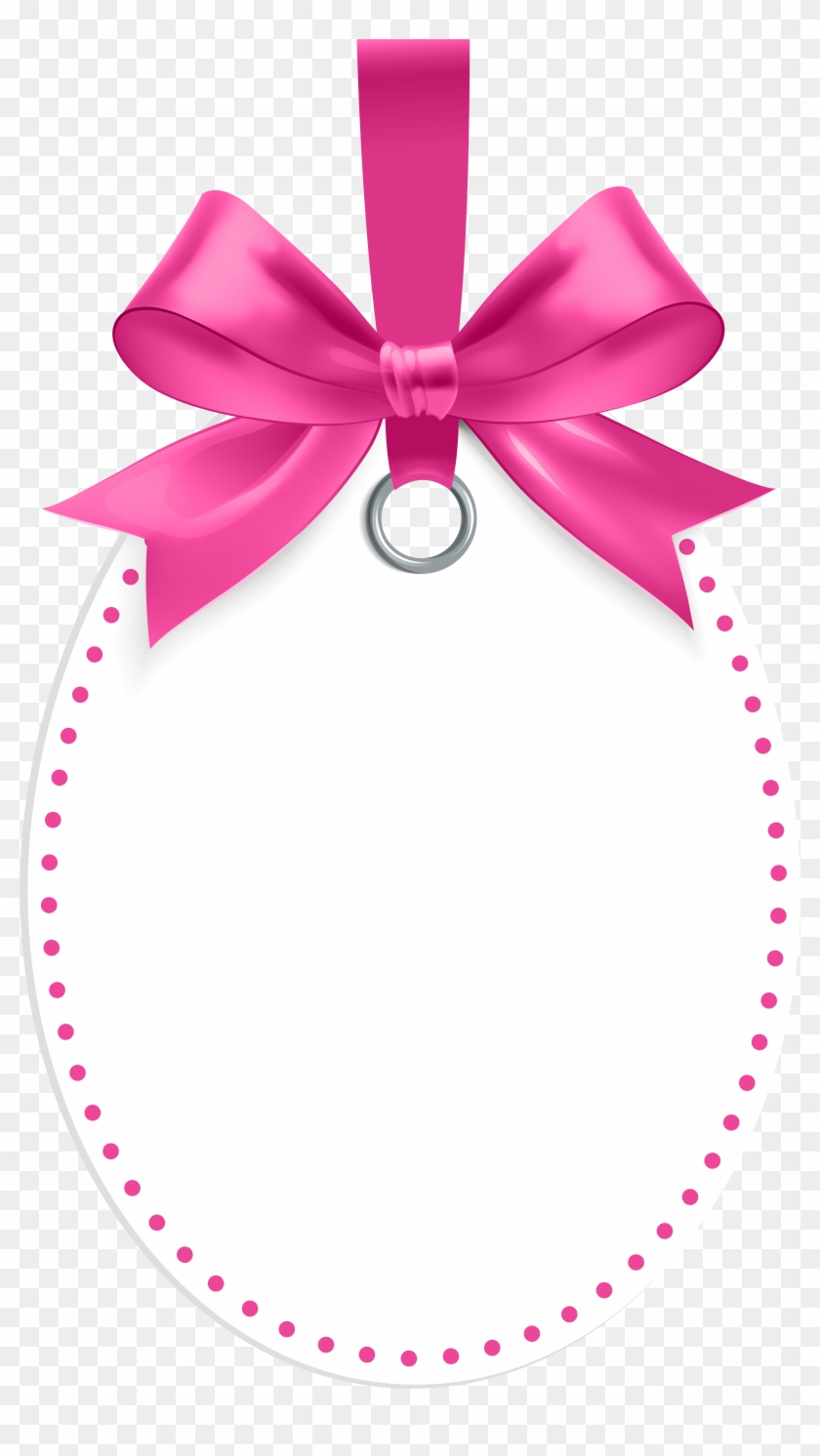 Free Png Download Label With Pink Bow Template Png - Label Bow Png Clipart