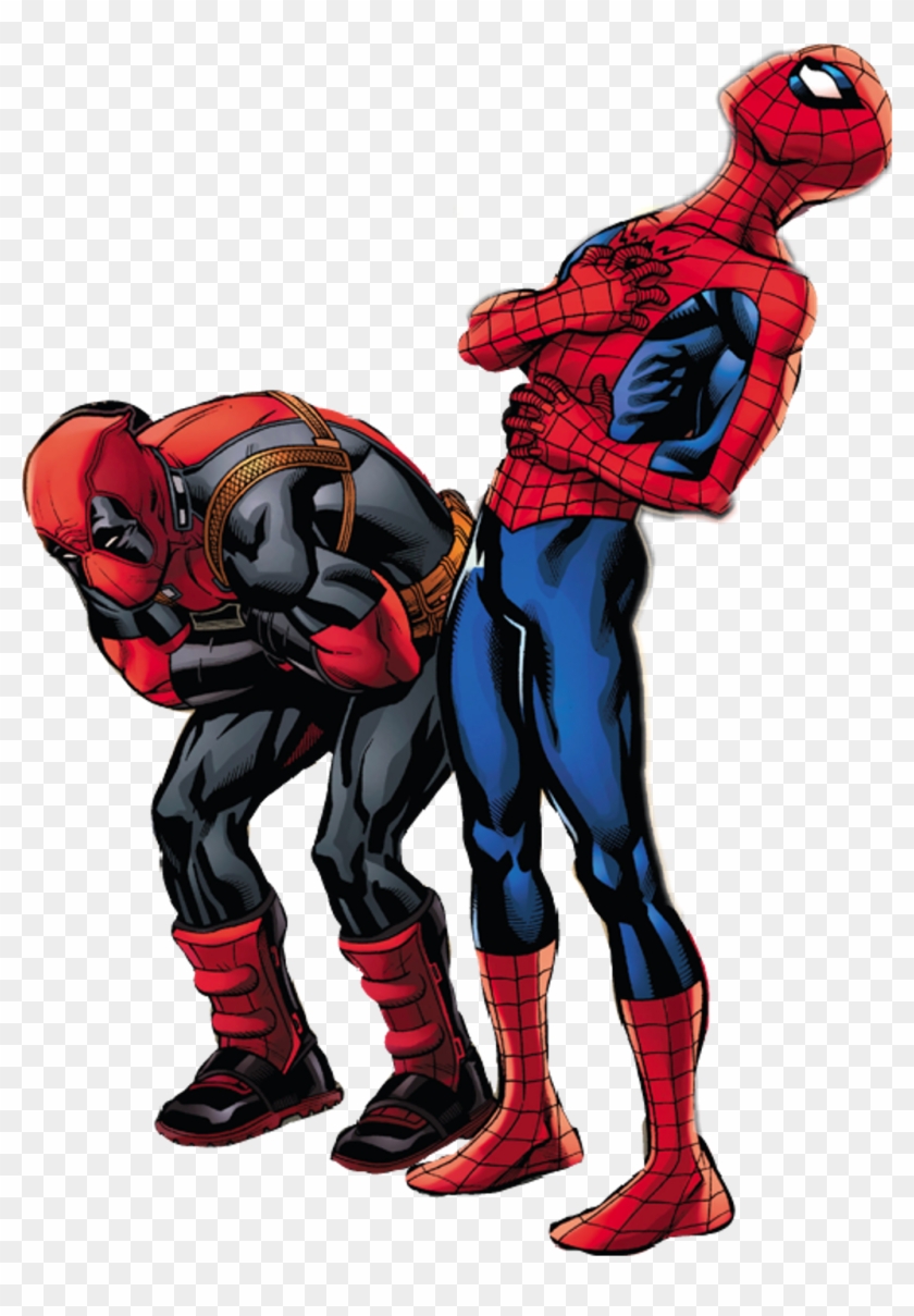 Spiderman Sticker - Deadpool And Spiderman Png Clipart