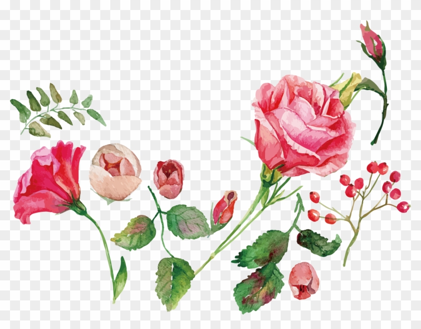 Watercolor Painting Flower Rose Royalty-free - Flower Rose Watercolor Clipart