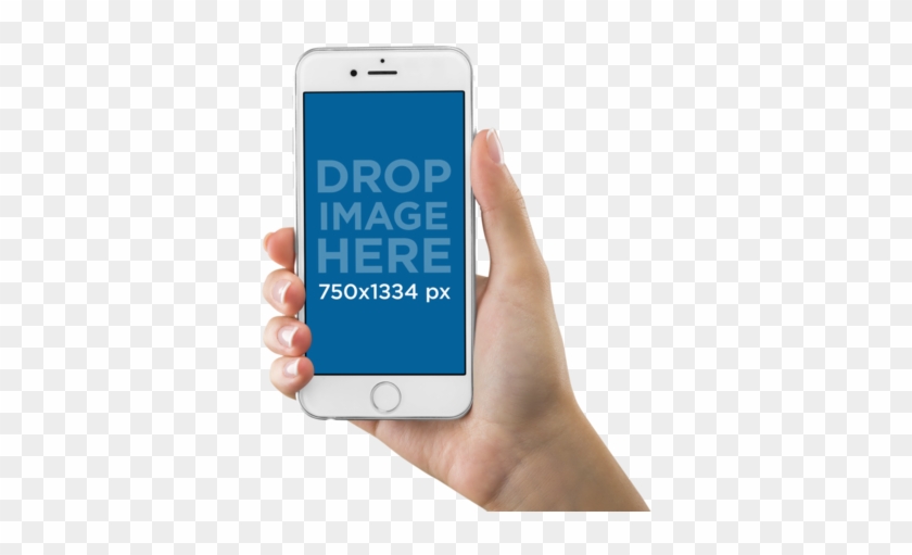 Iphone Png Mockup Held In A White Woman's Hand - Iphone Clipart