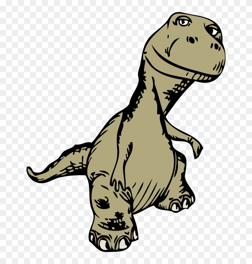 T Rex Clipart Brown - Free Dinosaur Art - Png Download