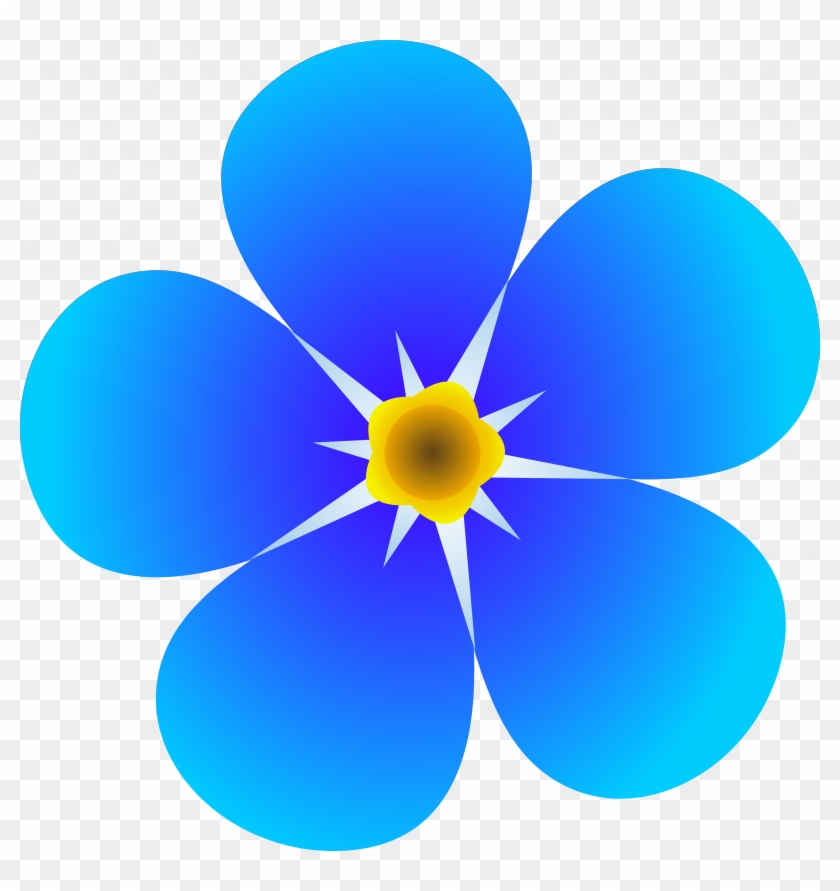 Flower Clipart Flower Clip Art Retro Flowers Vector - Dementia Forget Me Not - Png Download