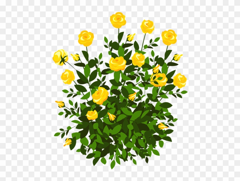 Yellow Rose Bush Png Clipart Picture - Flower Bushes Clipart Png Transparent Png #15732