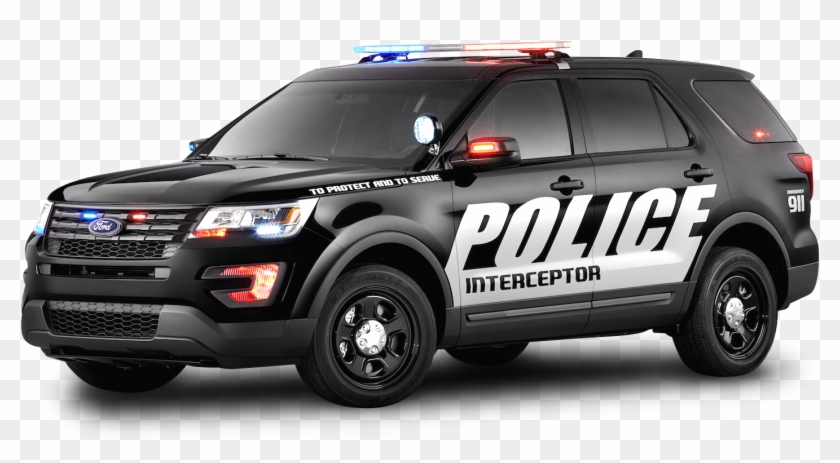 Black Ford Police Interceptor Car Png Image - Police Car Png Clipart #15863