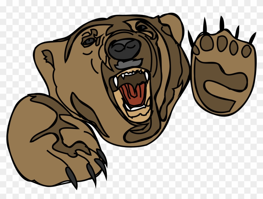 Grizzly Bear Clipart Face - Cartoon Angry Bear Png Transparent Png