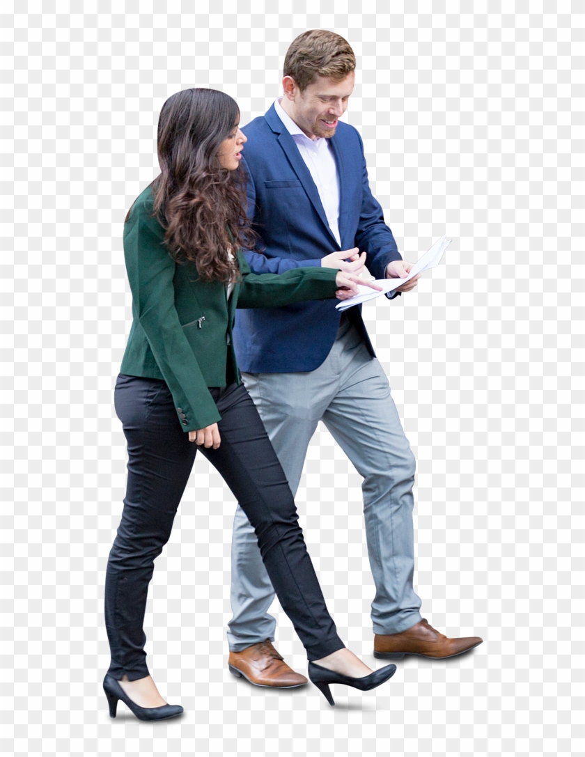 Office Business Couple Walking - Cut Out People Walking Png Clipart #16792