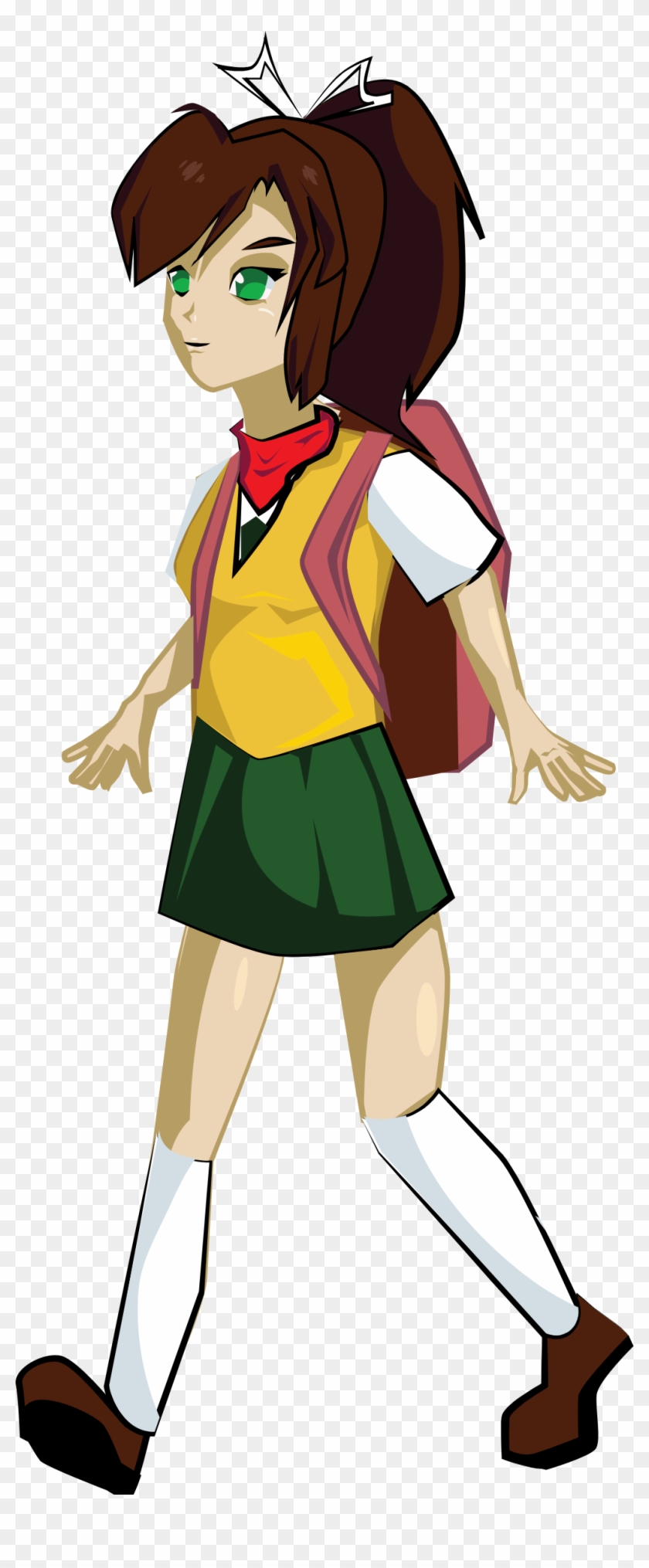 This Free Icons Png Design Of School Girl Walking Clipart