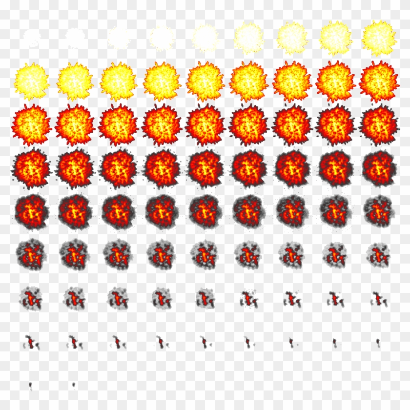 900 X 900 92 - Explosion Sprite Sheet Clipart