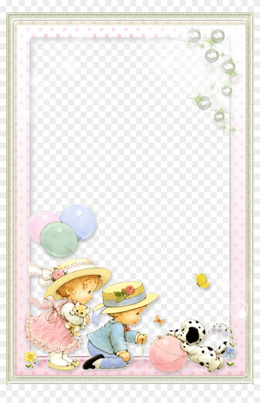 Kids Transparent Png Photo Frame With Cute Girl And - Gifs Clipart