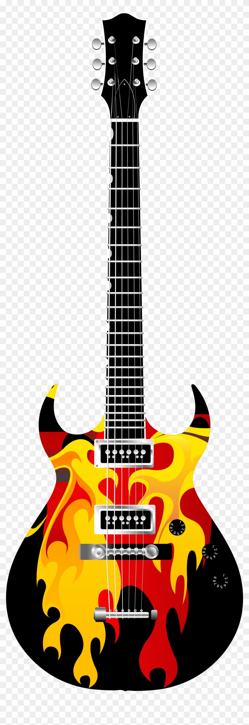 Flame Electric Guitar Png Clipart - Electric Guitar Guitar Png Transparent Png