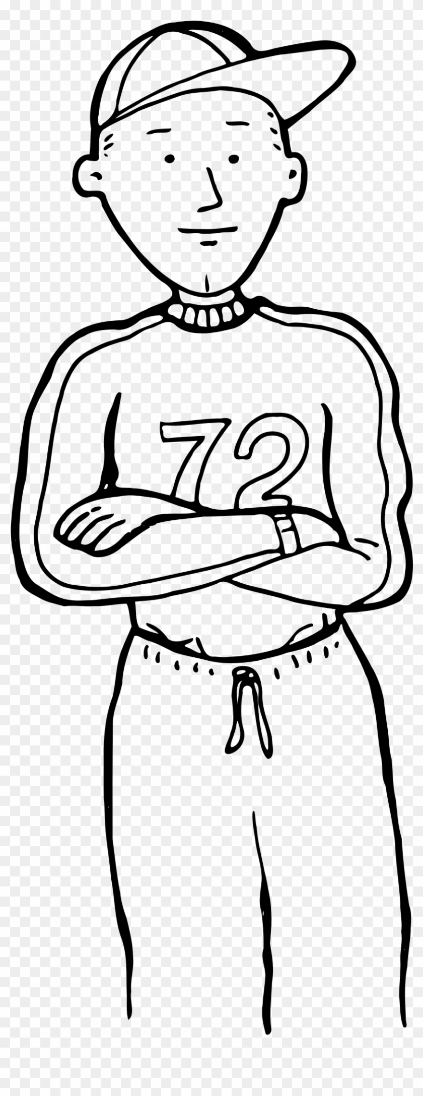 This Free Icons Png Design Of Sporty Boy Outline Pluspng - Baseball Player Clipart #18414