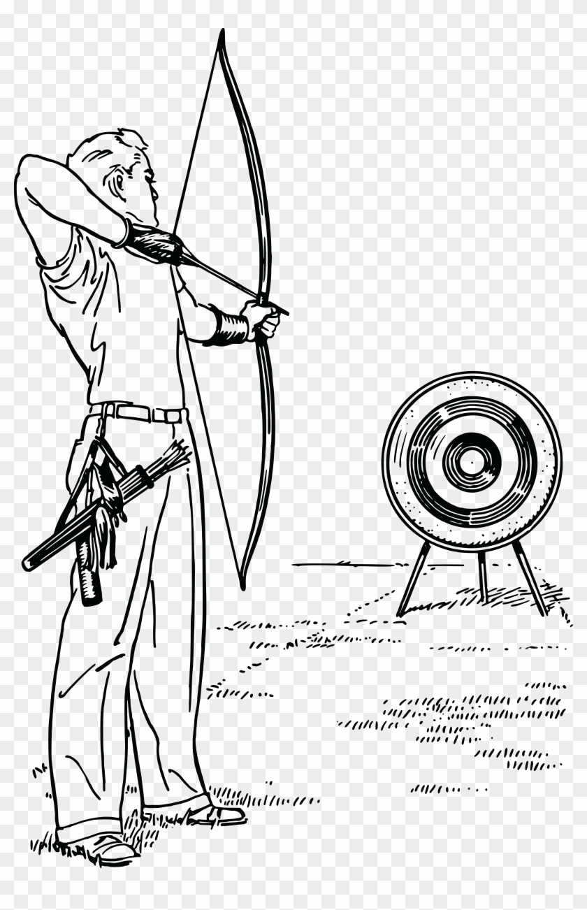 Download Png - Archery Clipart Black And White Transparent Png