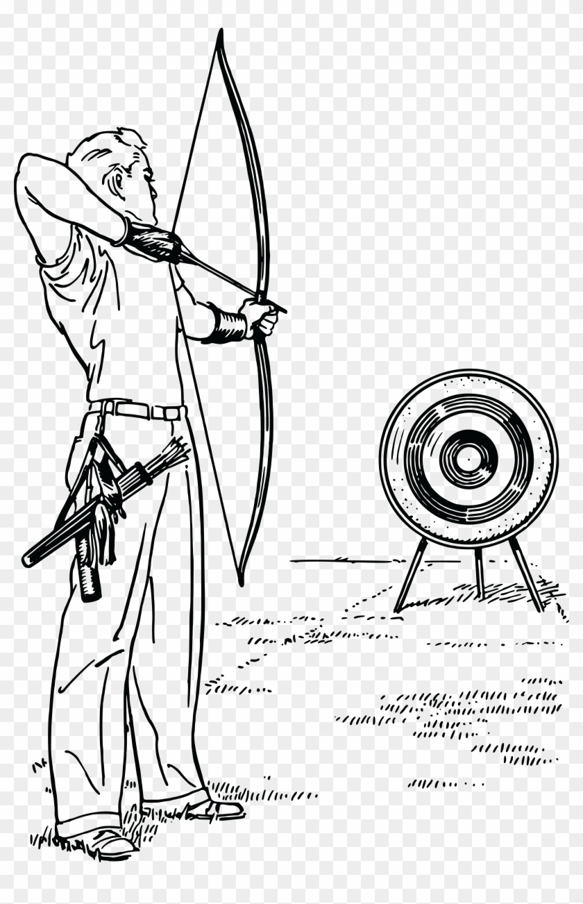 Download Png - Archery Clipart Black And White Transparent Png #18475