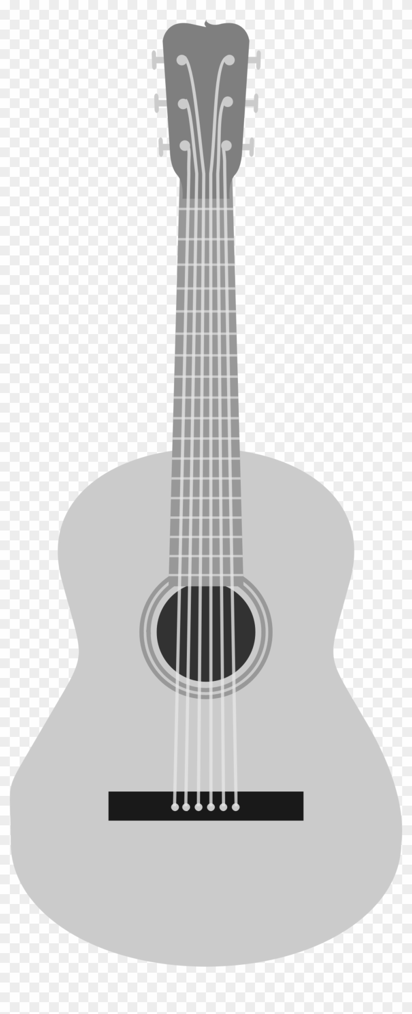 This Free Icons Png Design Of Grayscale Acoustic Guitar - White Acoustic Guitar Png Clipart