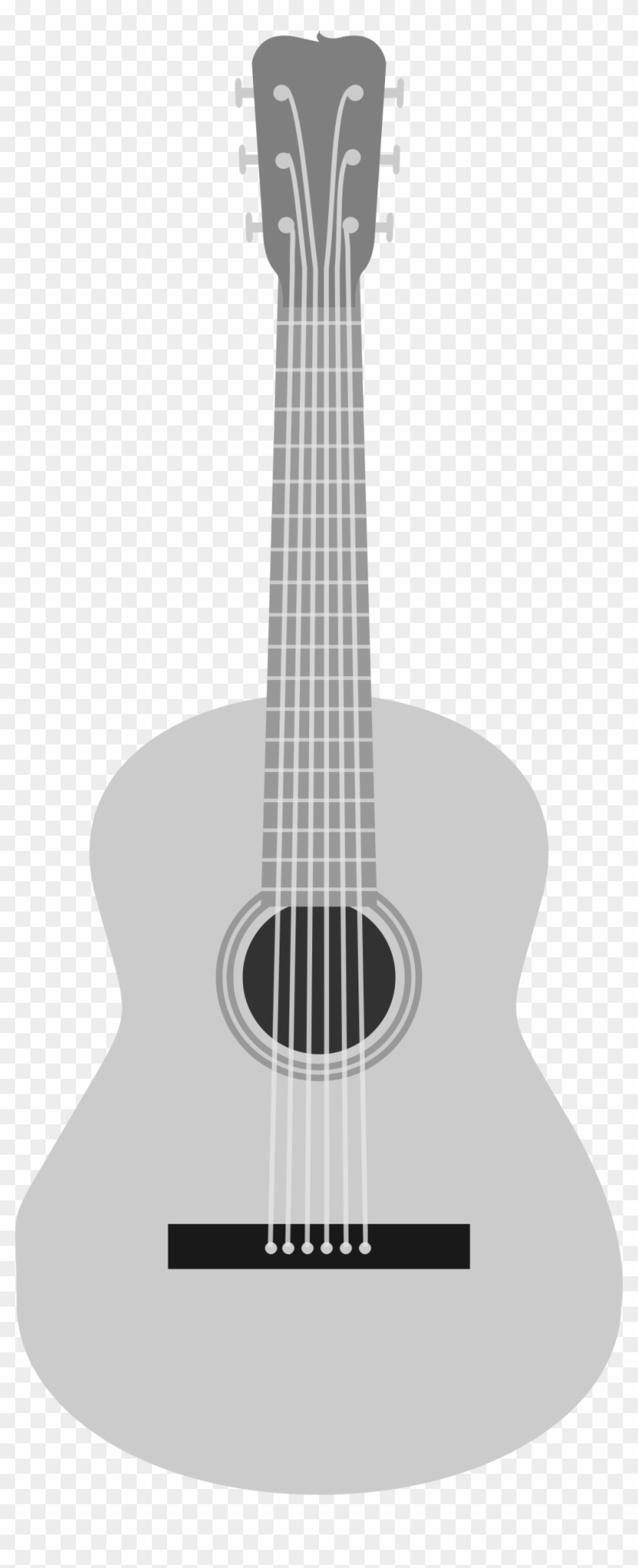 This Free Icons Png Design Of Grayscale Acoustic Guitar - White Acoustic Guitar Png Clipart #18515