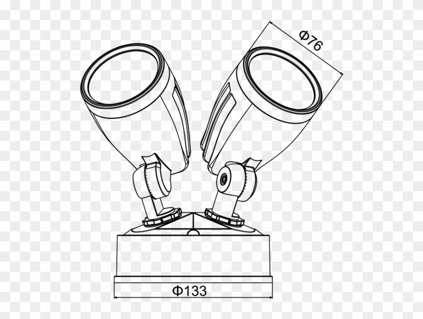Svg Royalty Free Download Nox Floodlight W Doublehead - Drawing A Spotlight Clipart #18897