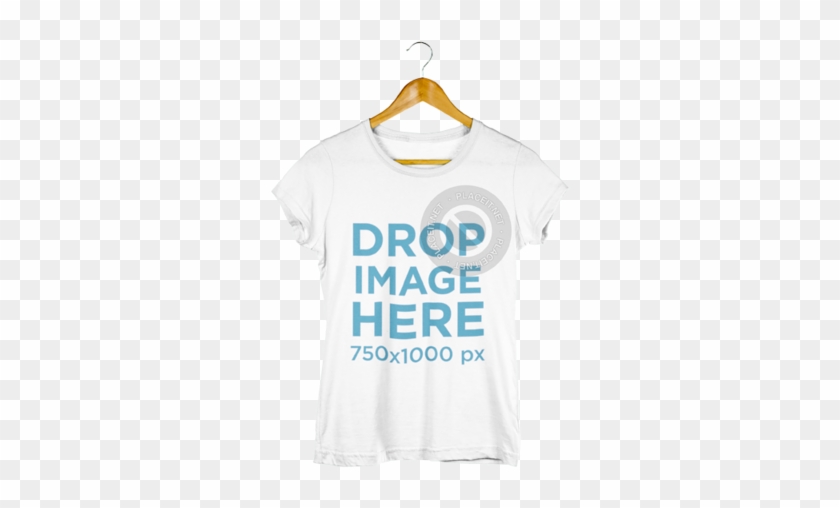 Hanging T Shirt Woman Mockup Clipart #19280