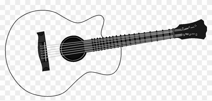 1024 X 442 5 - Outline Pictures Of Guitar Clipart