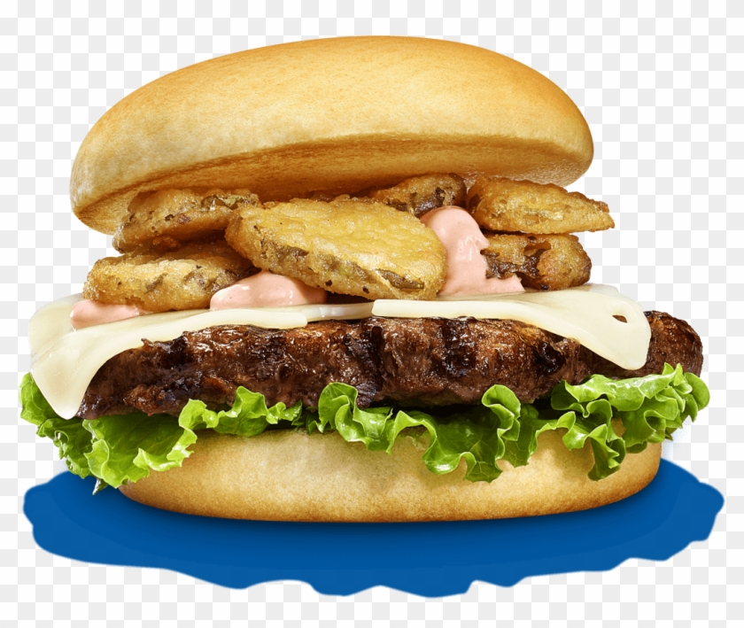 Fried Pickle & Cheese Burger - Fast Food Clipart