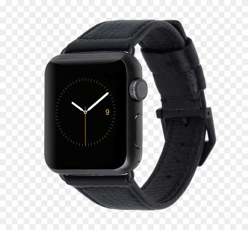 Apple Watch Leather Band - Apple Watch Band Gold Black Clipart
