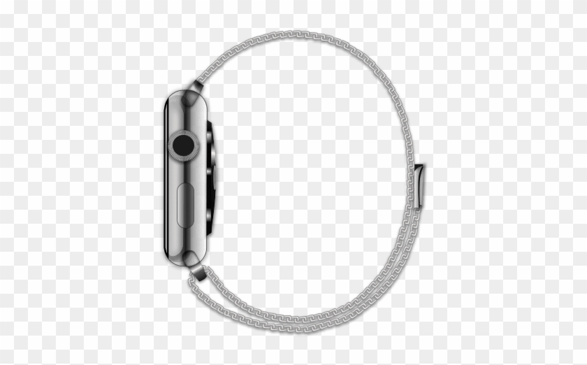 Apple Watch With A Milanese Loop - Mobile Phone Clipart