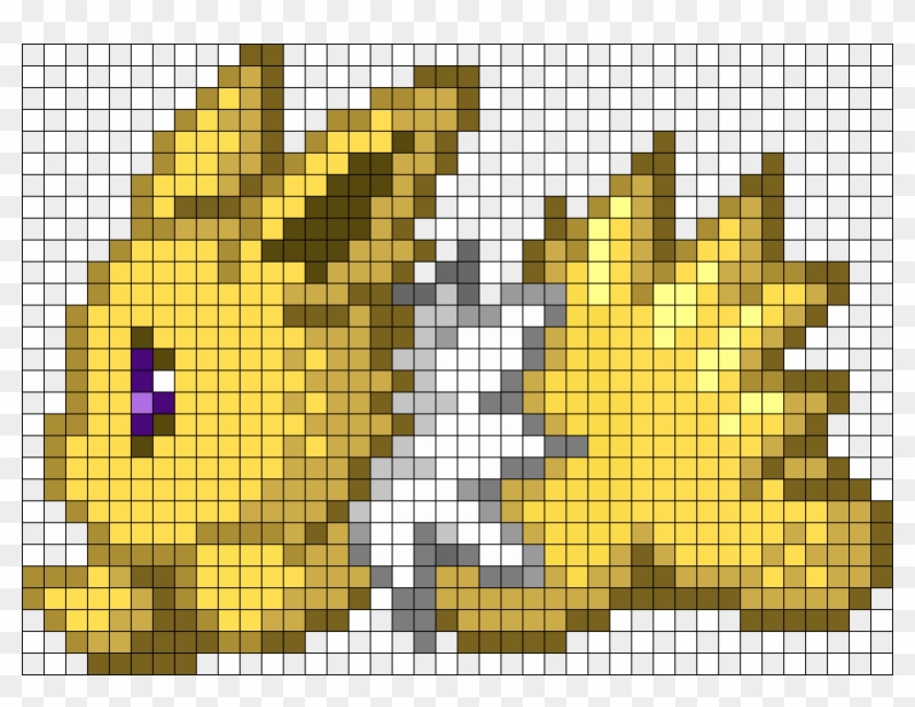 Cute Running Jolteon Perler Bead Pattern / Bead Sprite - Cute Pokemon Pixel Art Clipart #101539