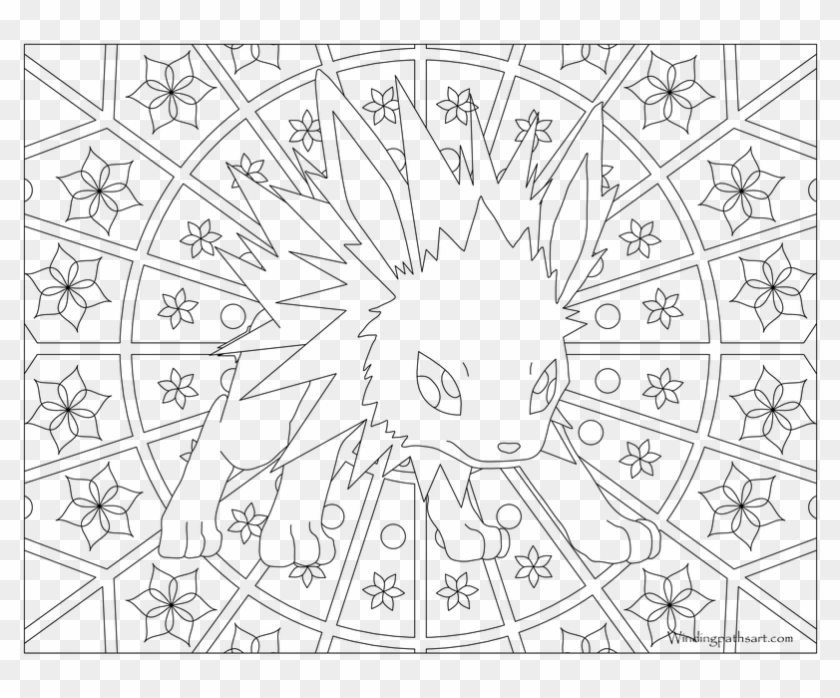 Adult Pokemon Coloring Page Jolteon - Pokemon Adult Coloring Pages Clipart #101961