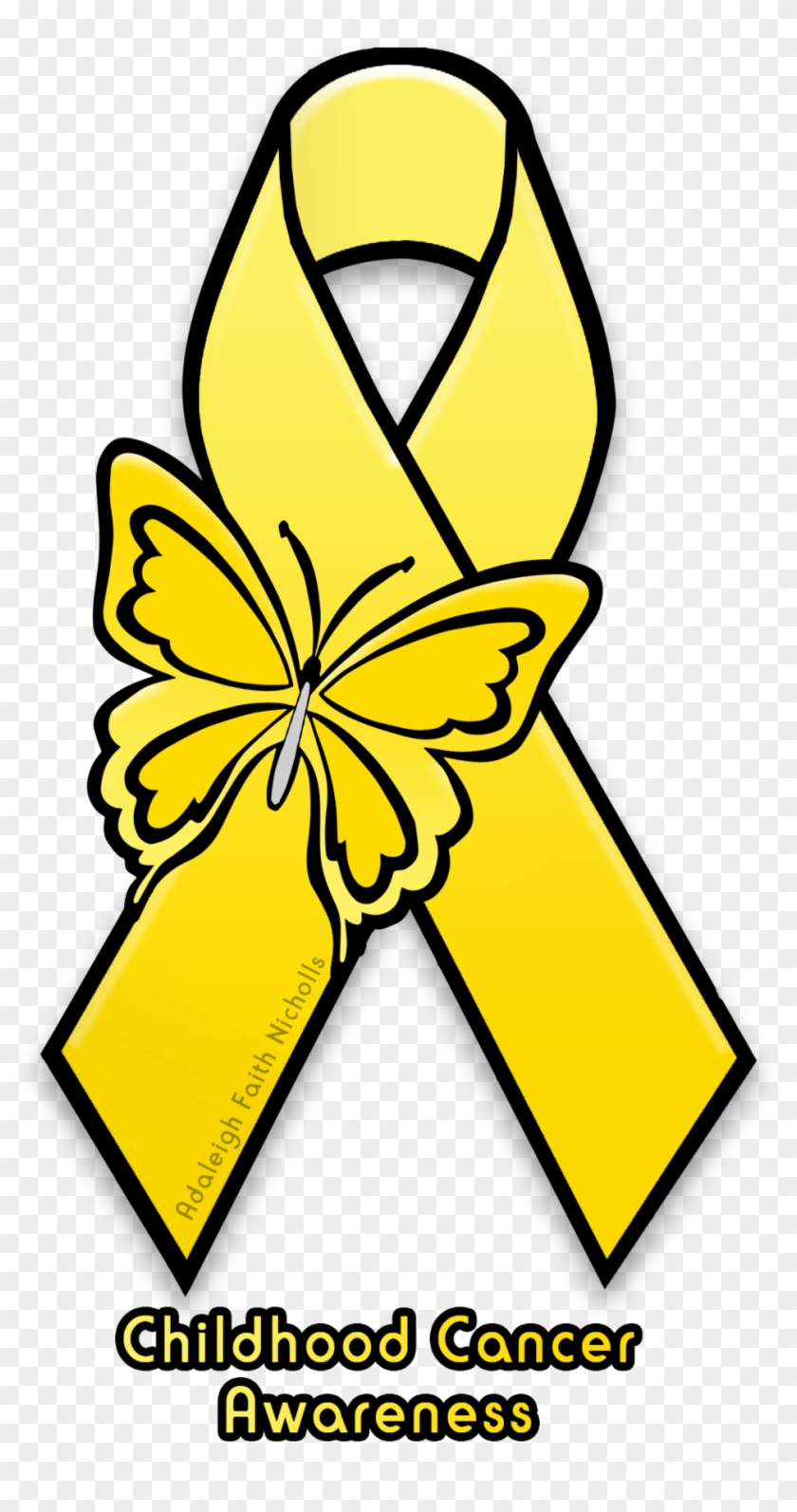 Adaleighfaith 8 2 Childhood Cancer Awareness Ribbon - Childhood Cancer Awareness Ribbon Clipart #102284