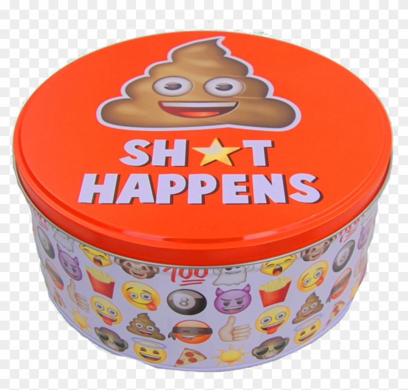 Gebäckdose 20cm Durchmesser Emoji Shit Happens Party Clipart
