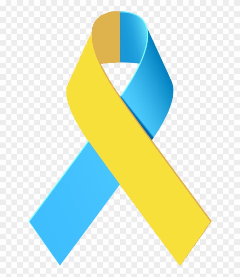Cancer Ribbon Breast Cancer Awareness Ribbon Clip Art - Yellow And Teal Ribbon - Png Download #102436
