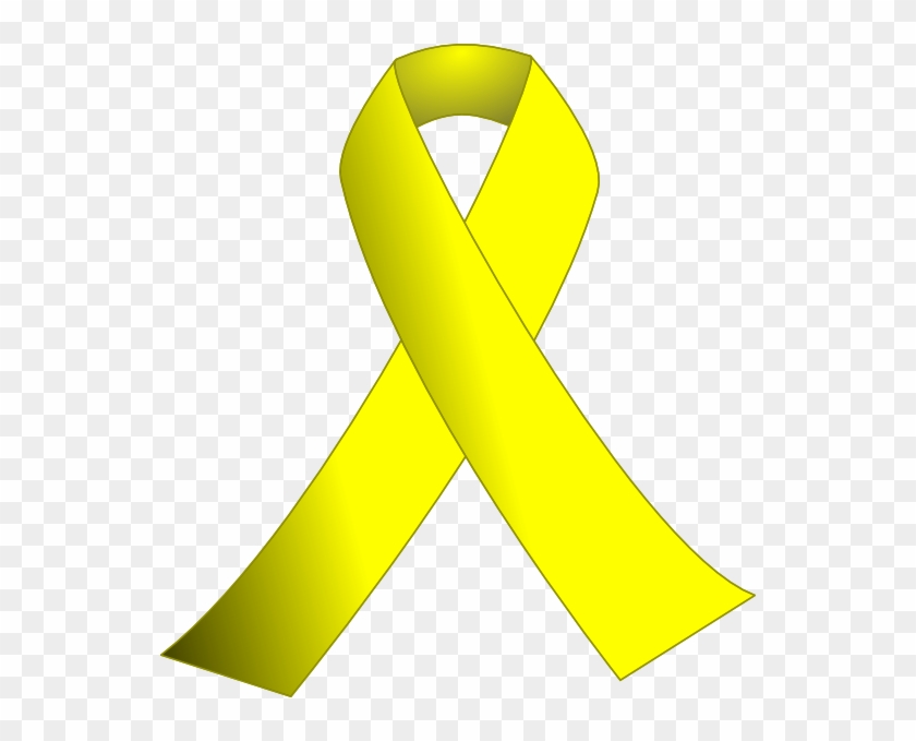 Ribbon - Yellow Cancer Ribbon Black Background Clipart