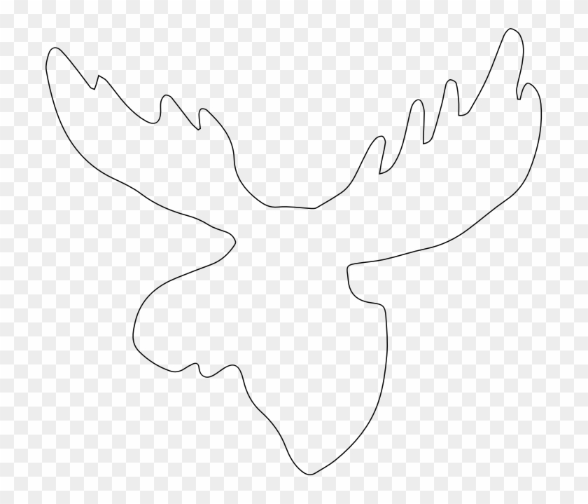 Medium Image - Outline Easy Moose Clipart #102640