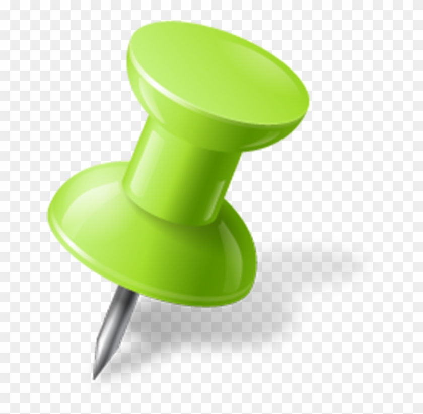 Green Right Pushpin - Pinterest Clipart