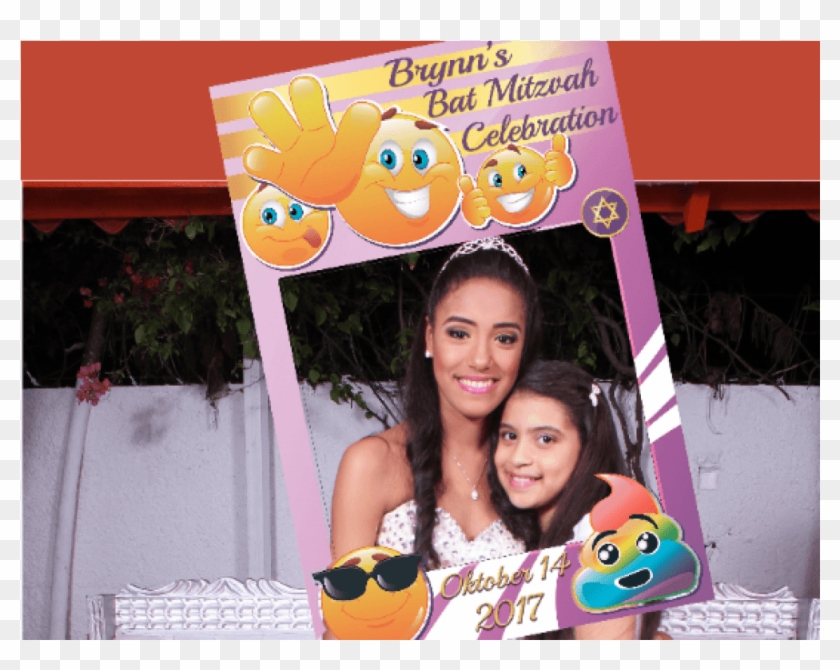 Large Custom Emoji Bat Photo Booth Prop Frame Emoji - Booth Frame Bridal Shower Clipart