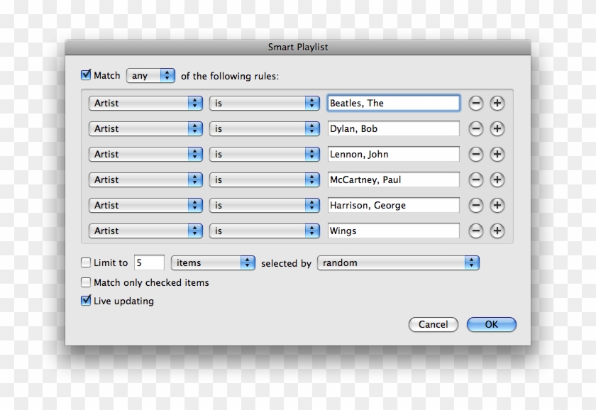 Lyrics 16 Jun 2009 - Itunes Smart Playlist Clipart #104234