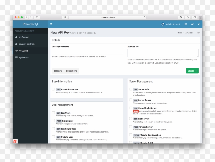 Advanced Control Api For Both Users And Administrators - Pterodactyl Panel Server Location Clipart