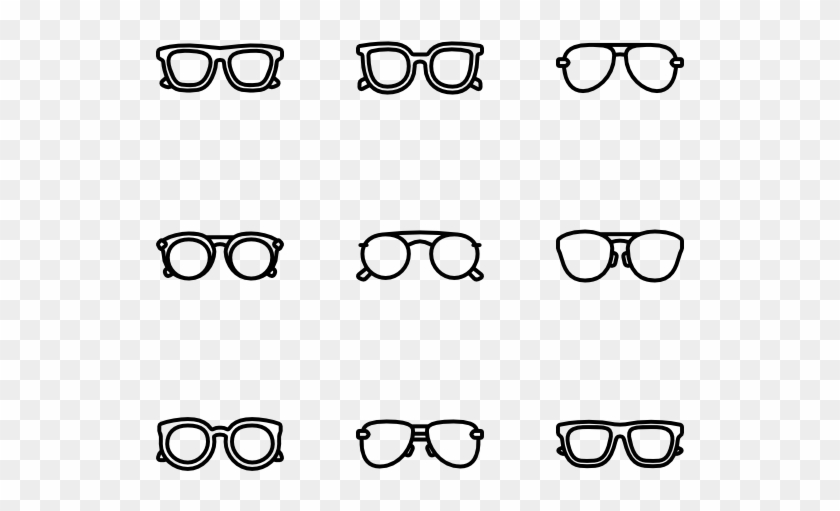 Sunglasses - Line Art Clipart #105854