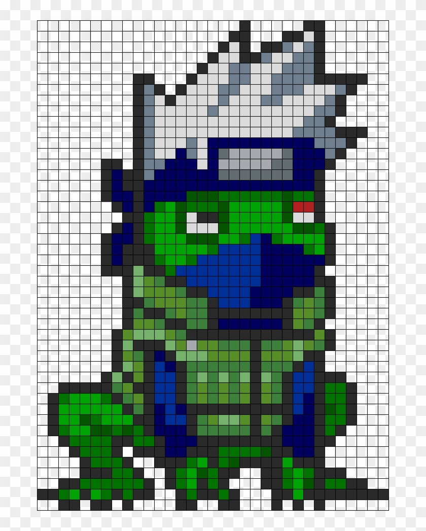 Hatake Kakashi Frog Mode Perler Bead Pattern / Bead - Naruto Pixel Art Kakashi Clipart #105959