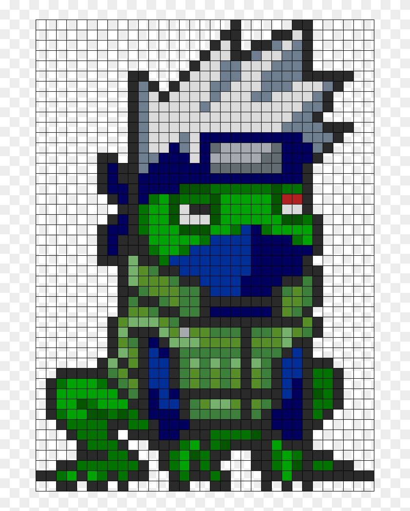 Hatake Kakashi Frog Mode Perler Bead Pattern / Bead - Naruto Pixel Art Kakashi Clipart
