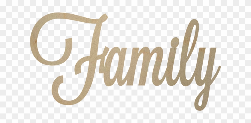 Family Wooden Word Cutout - Calligraphy Clipart