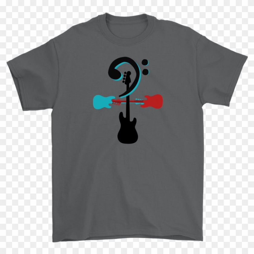 Men's Bass Player T-shirt With Custom Bass Clef And Clipart #106838