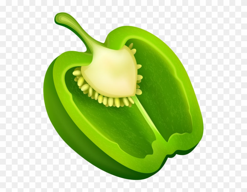 Half Green Pepper - 青椒 卡通 Clipart
