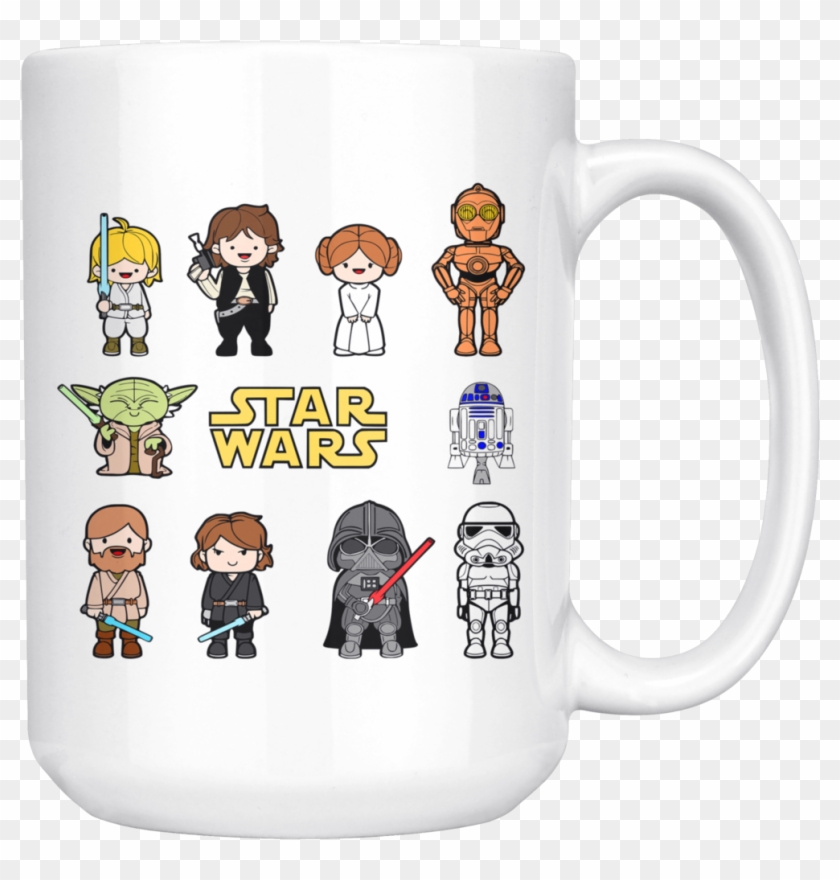 Star Wars Characters Darth Vader Bb8 Yoda Mug - Easy Star Wars Coloring Page Clipart #107849