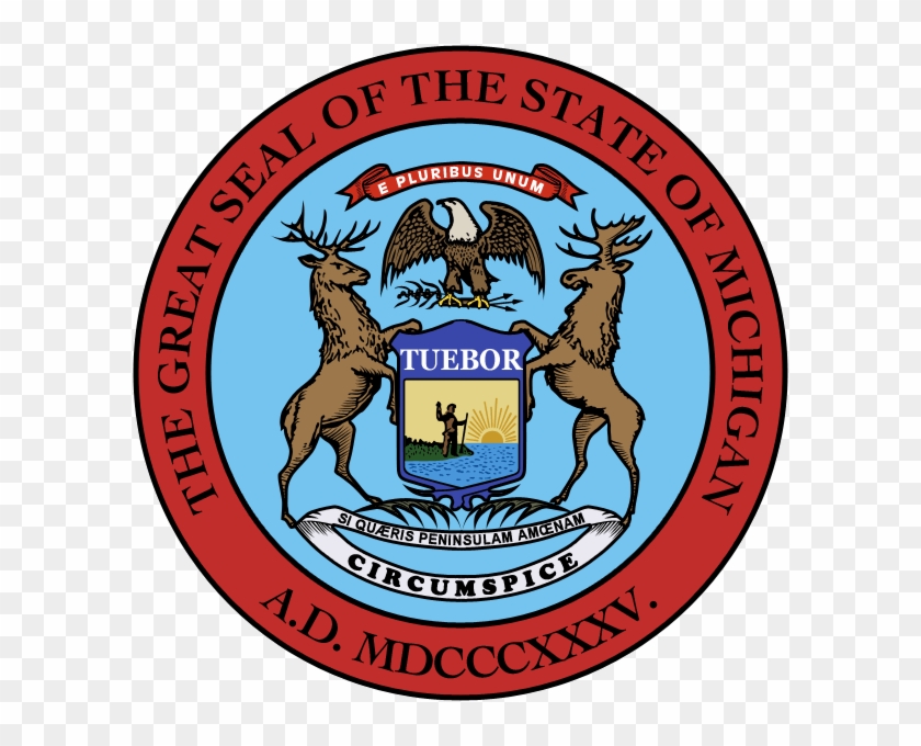 Michigan State Seal - Michigan State Seal Png Clipart #107964