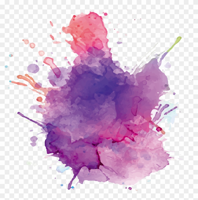 Ftestickers Watercolor Paint Splatter Purple - Watercolor Splash Purple Png Clipart #108032