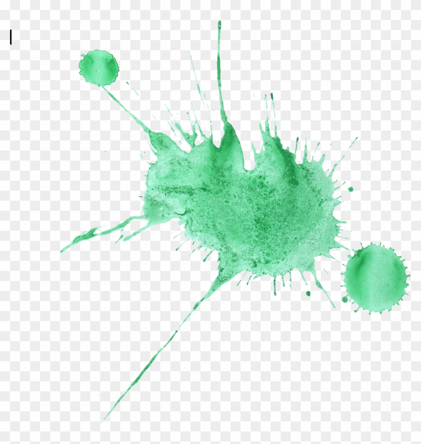 Green Watercolor Splatter - Watercolor Splatter Transparent Mint Clipart #108197
